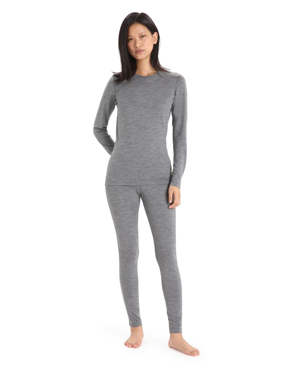 Gritstone Heather Icebreaker Merino 200 Oasis Long Sleeve Crewe Thermal Top Women's One Piece & Sets | AU 1767JPQJ